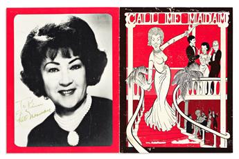 MERMAN, ETHEL. Group of 4 programs Signed: Girl Crazy * Call Me Madam * Happy Hunting * Hello Dolly!